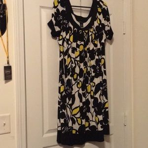 Black, Yellow, and White Empire Waist dress